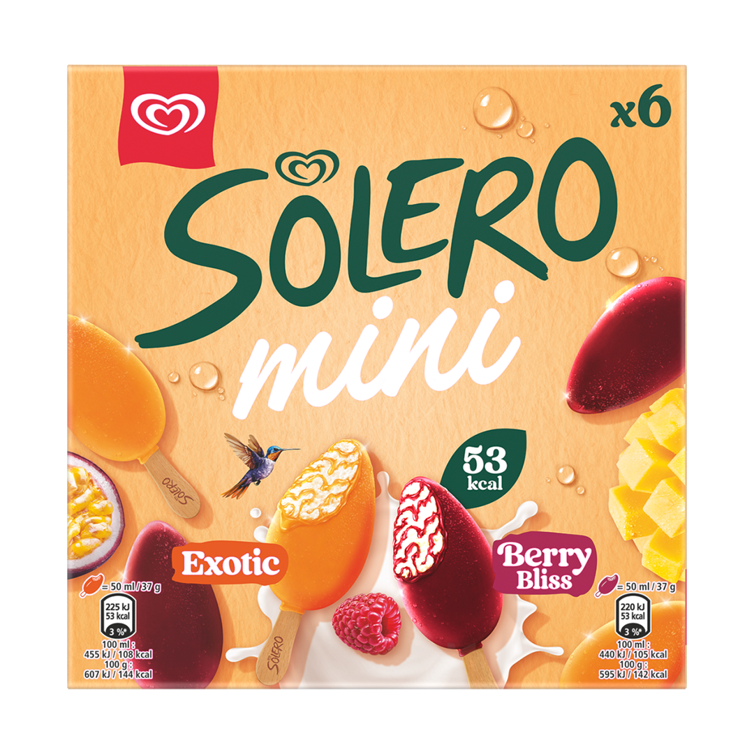 Gelados Solero Mini Exotic e Berry Bliss