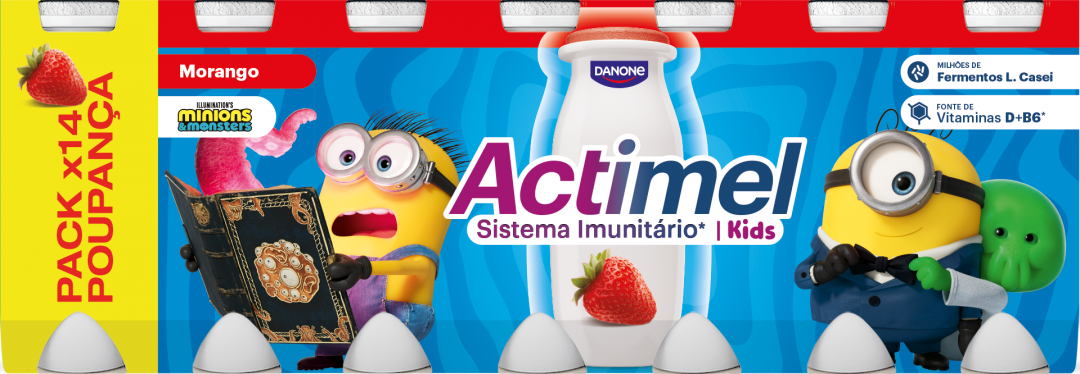 Actimel Iogurte Líquido Defesas Infantil Morango, Pack 14 unidades, 100g cada
