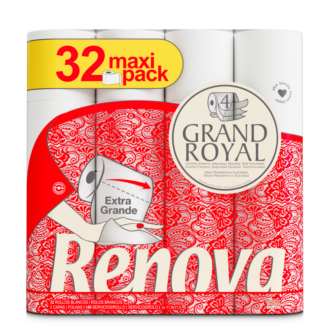 Papel Higiénico Grand Royal 4 Folhas 32 Rolos