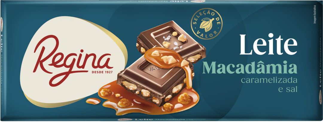 Tablete de Chocolate de Leite com Macadâmia Caramelizada e Sal