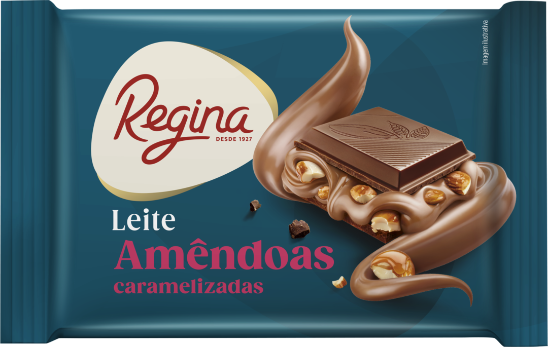 Tablete de Chocolate de Leite e Amêndoas Caramelizadas