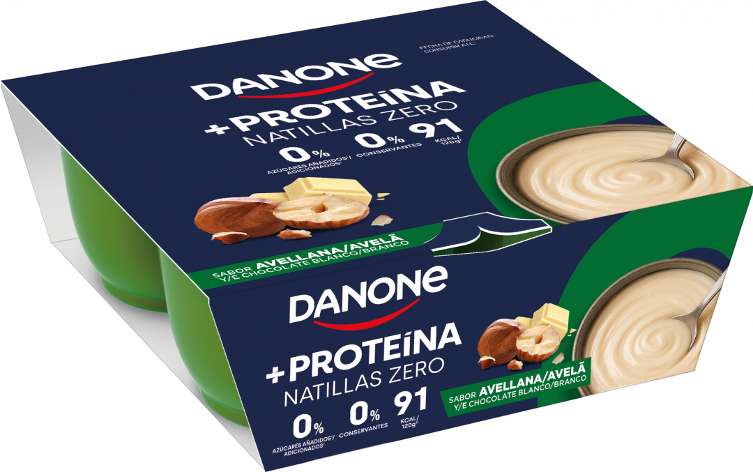 Sobremesa Proteica Natillas Zero Chocolate e Avelã Pack 4