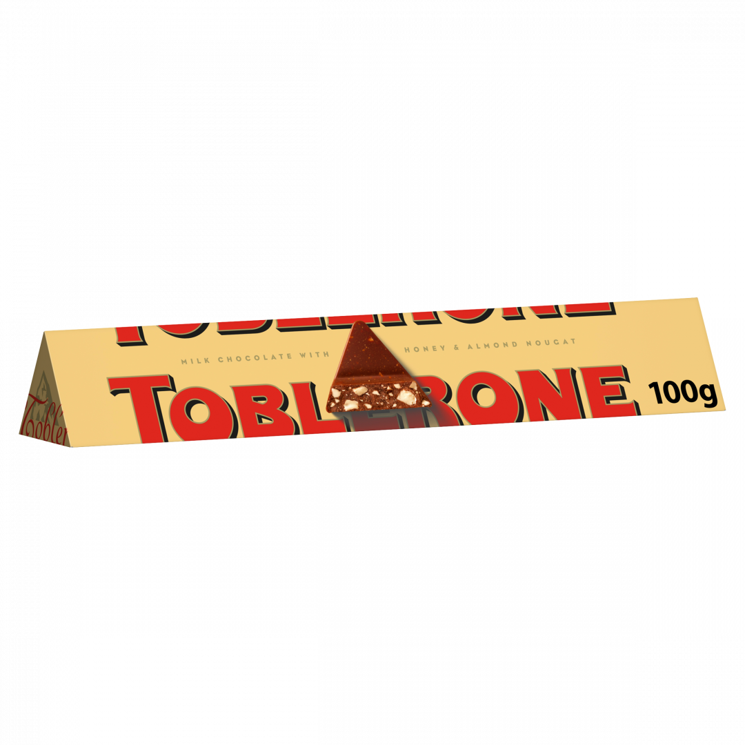 Toblerone Tablete de Chocolate de Leite com Mel e Amêndoas, 100g