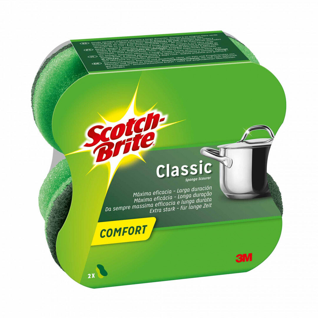 Esfregão Fibra Verde Ergonómico 2un