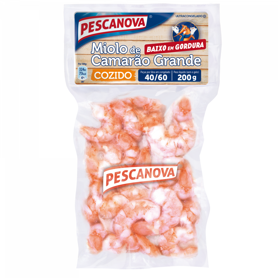 Miolo de Camarão Cozido 40/60 Congelado