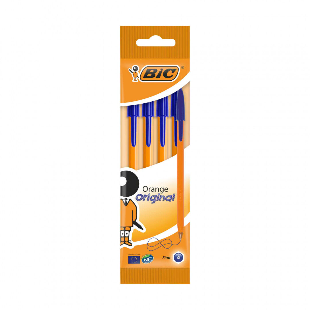 Caneta BIC Orange Original Azul 4un