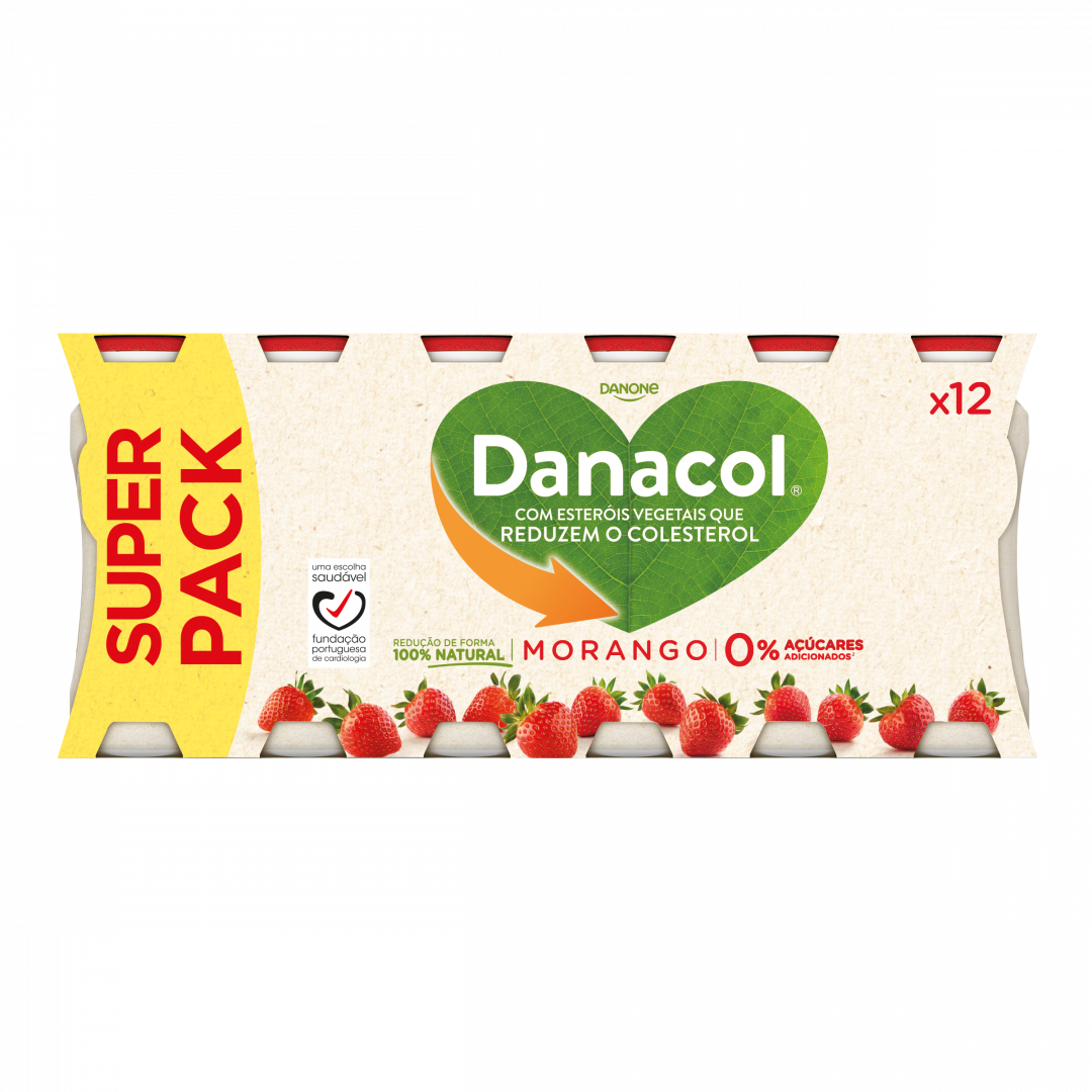Iogurte Líquido Reduz Colesterol Morango Pack 12