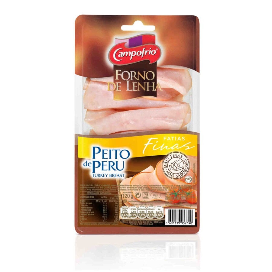 Fiambre Peito de Peru Forno de Lenha Fatias Finas