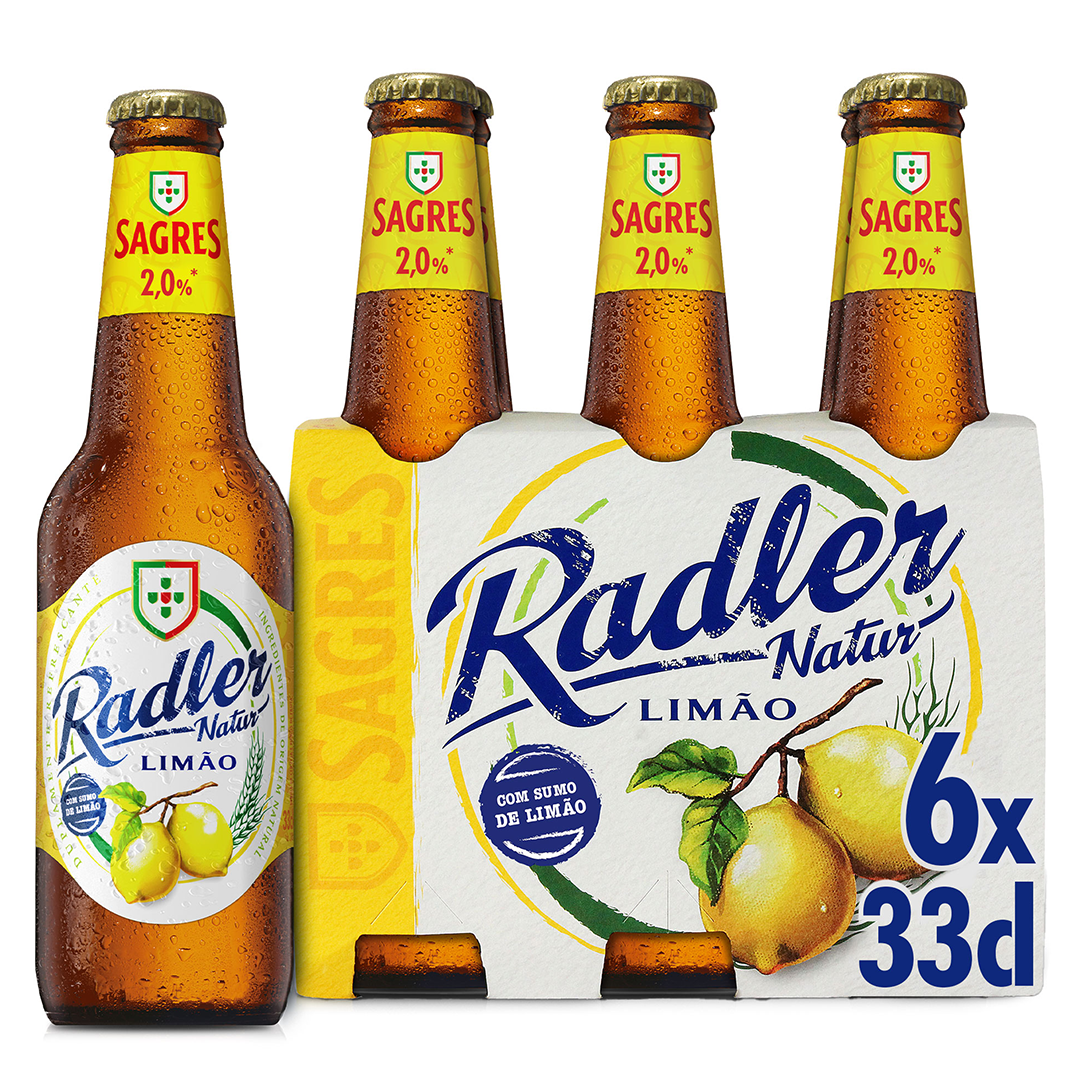 Cerveja com Álcool Radler Limão Pack 6 Sagres | Pingo Doce