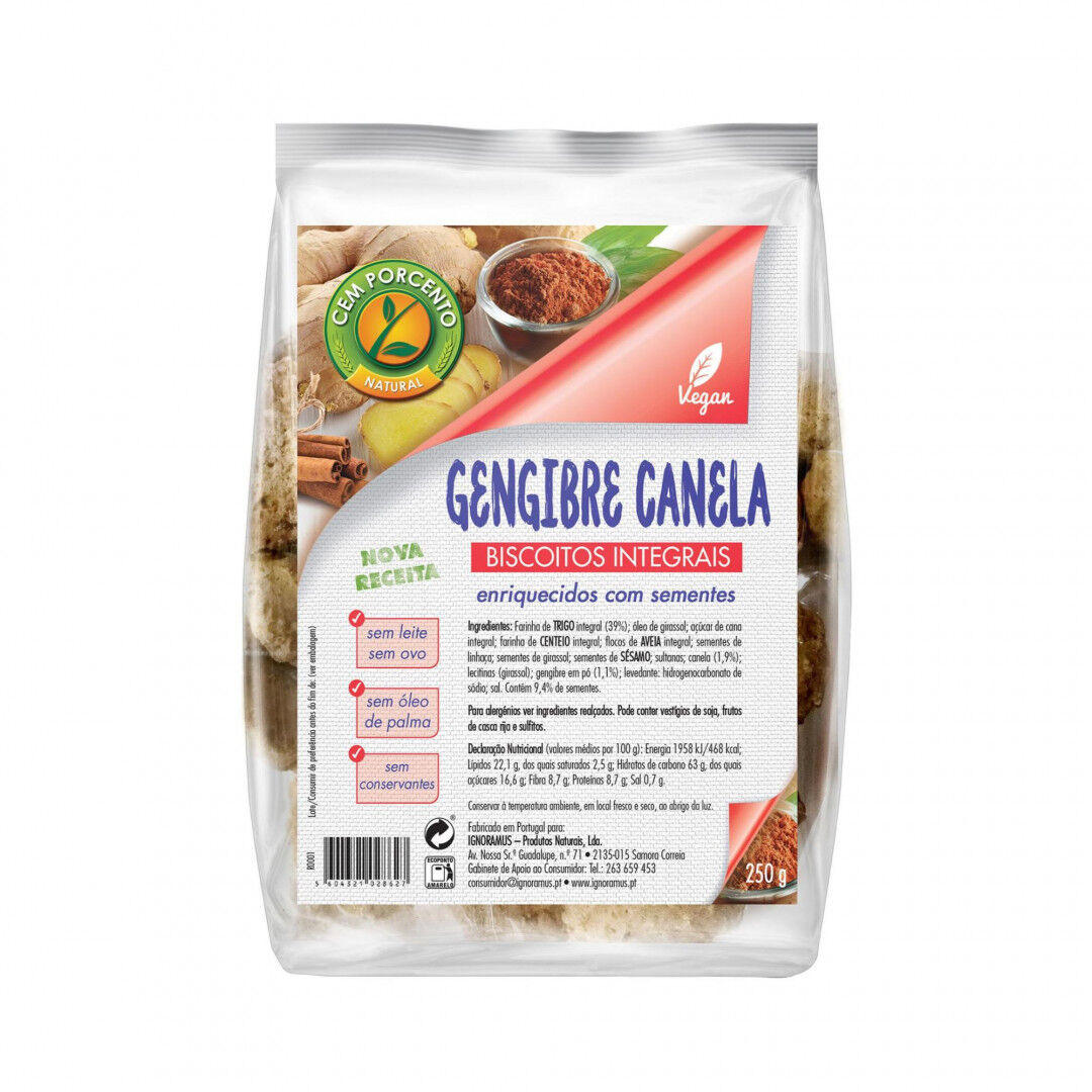 Biscoitos Integrais de Gengibre e Canela