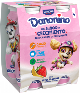 Iogurte Líquido Infantil de Morango e Banana Pack 4