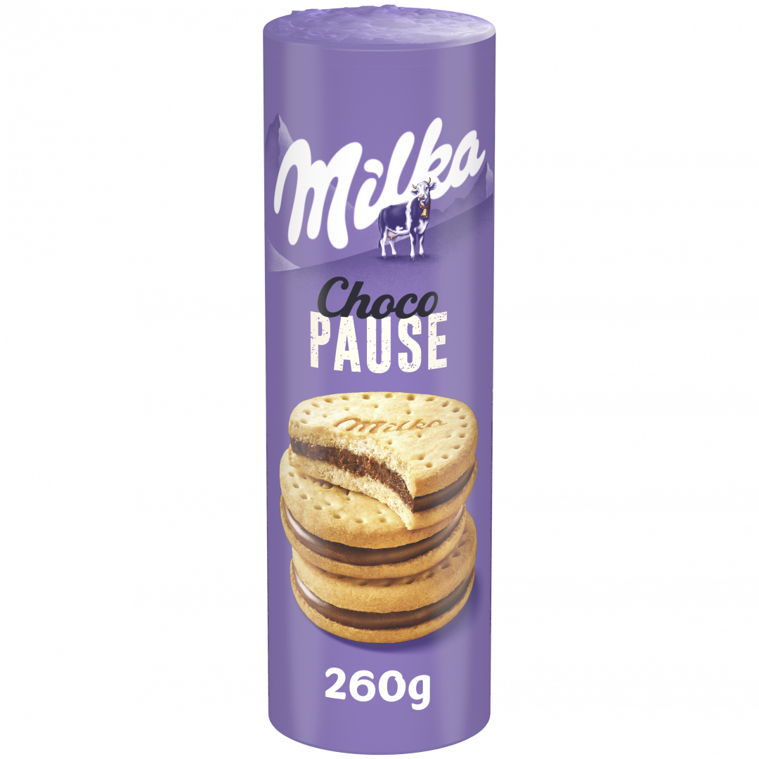 Bolachas Recheadas Chocolate Choco Pause Milka 260 g