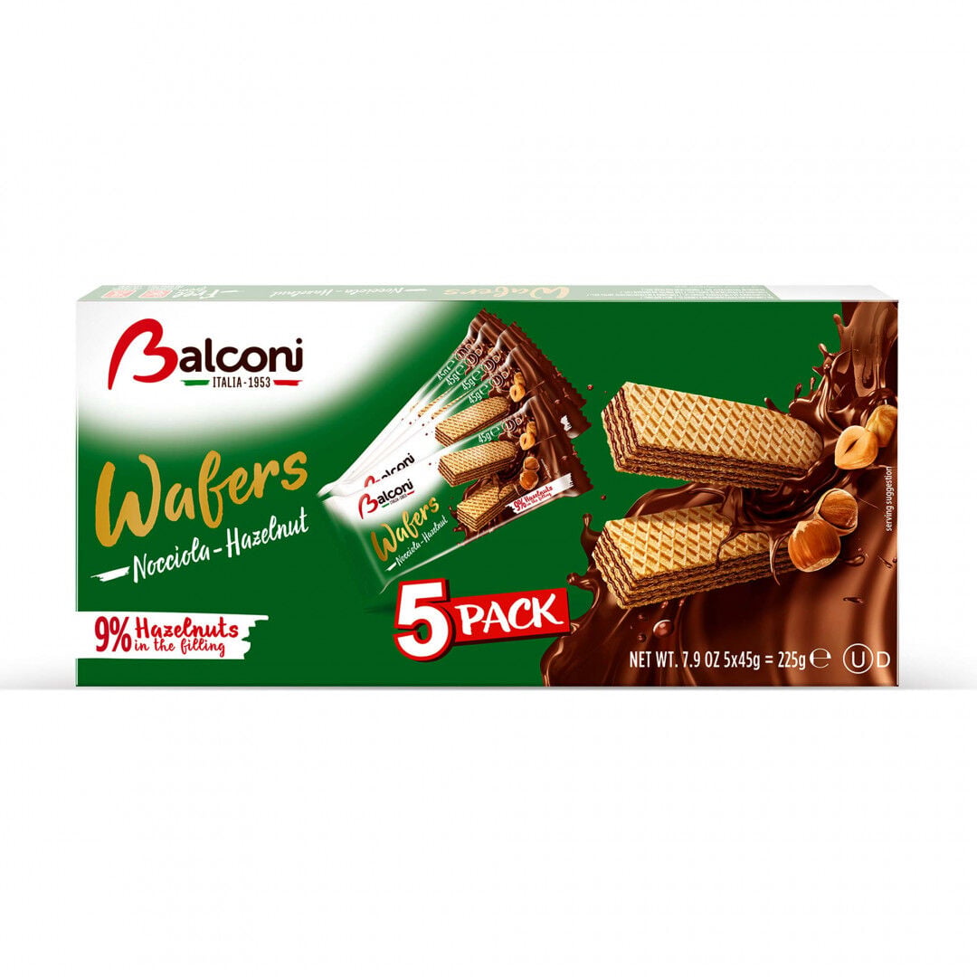 Bolachas Wafers com Cacau e Avelã Pack 5