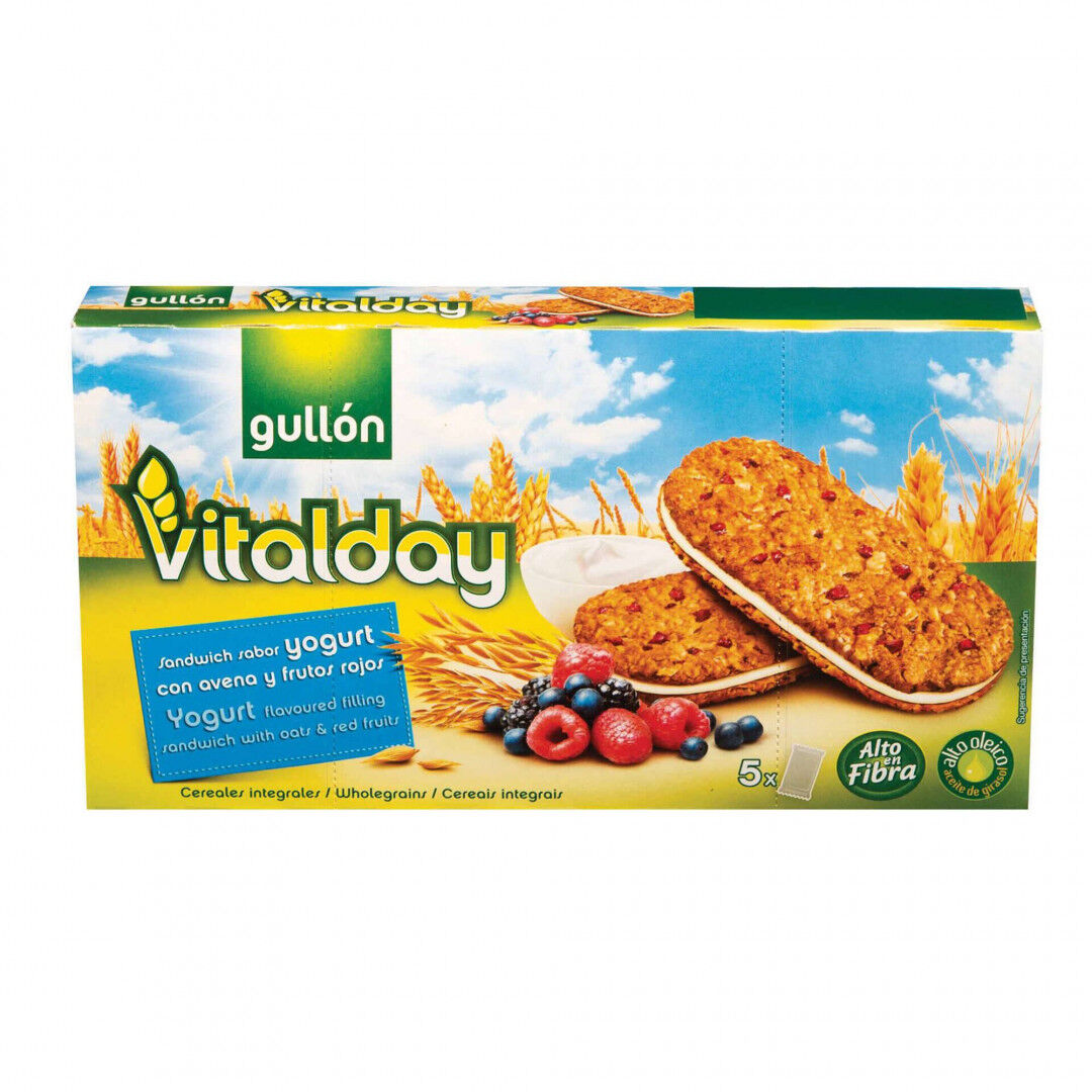 Bolachas Vitalday com Frutos Vermelhos e Recheio Iogurte Pack 5