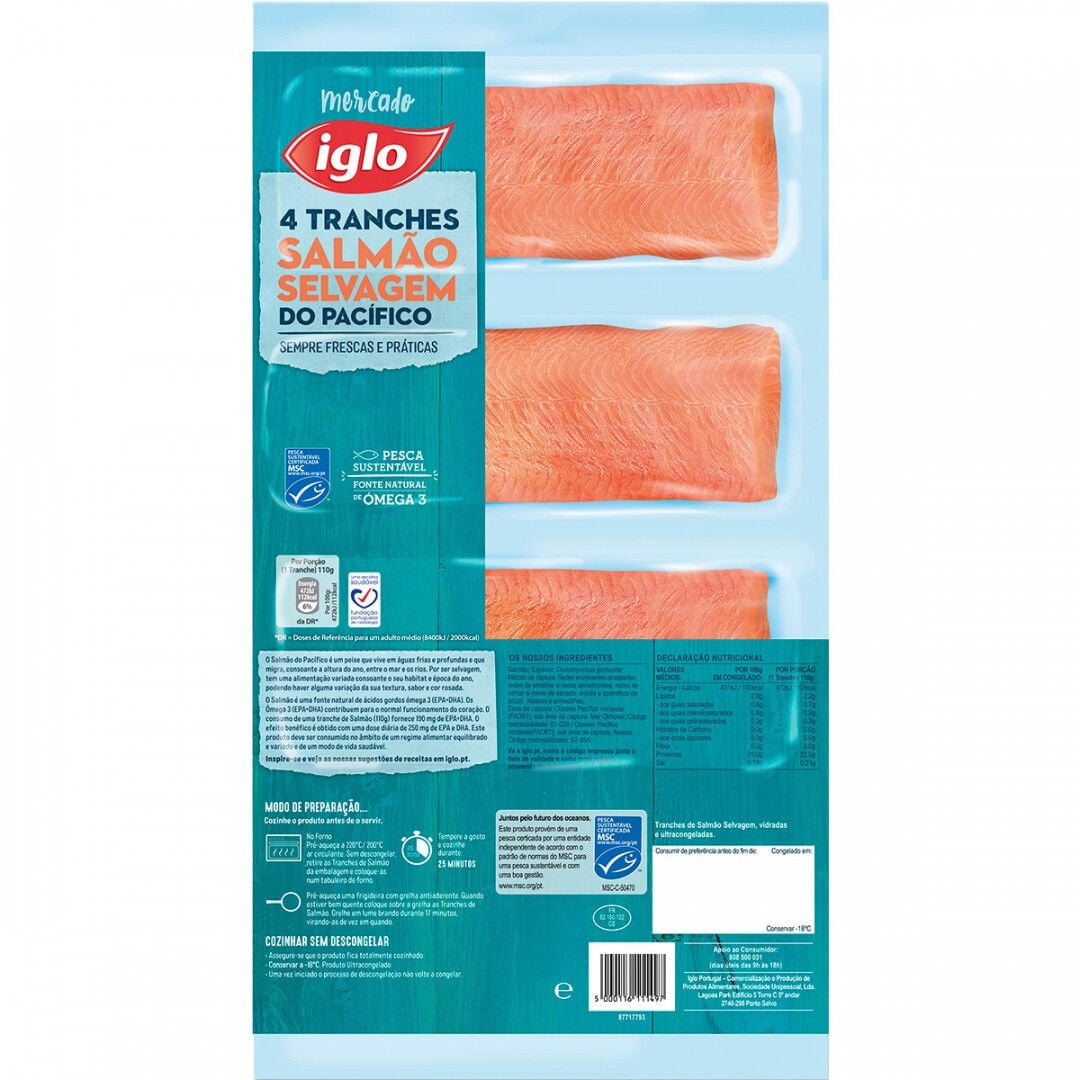 Iglo Tranches de Salmão Selvagem MSC Ultracongelado, 440g