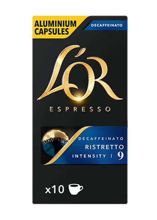 CÁPSULAS L'OR CAFÉ COMPATÍVEL NESPRESSO RISTRETTO DESCAFEINADO 10UN