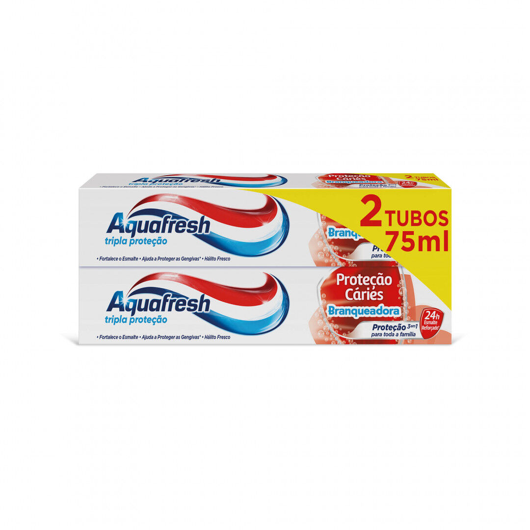 Pasta de Dentes Branqueadora Proteção Cáries Pack 2