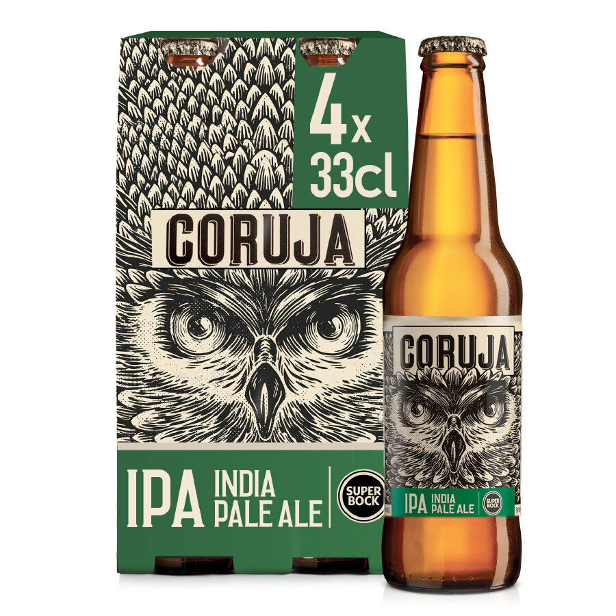 Super Bock Cerveja Coruja India Pale Ale Pack 4 Unidades, 33 cl