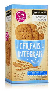 Bolachas Matinais de Cereais Integrais 0% Açúcar Pack 6