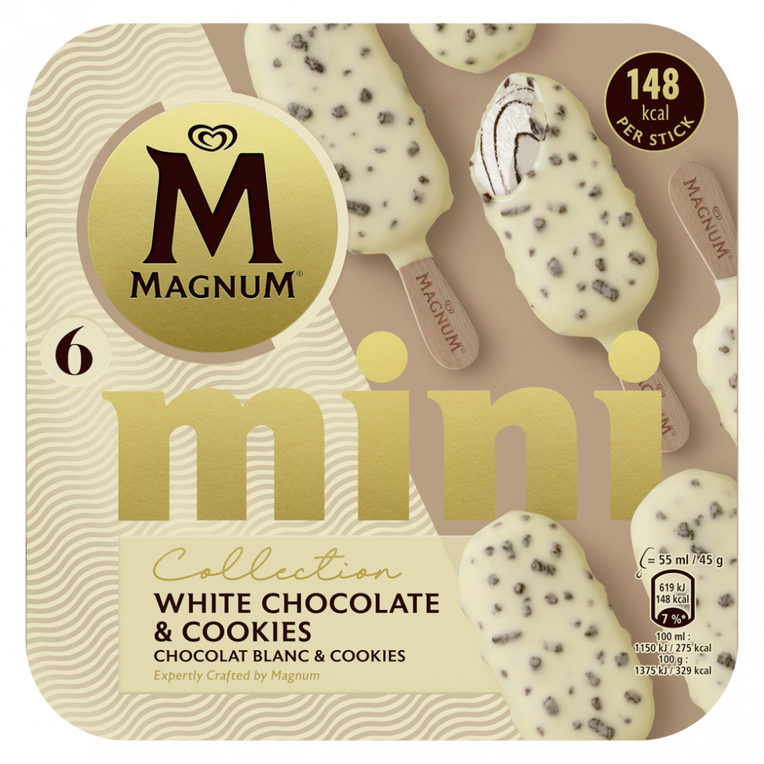 Gelado Mini Chocolate Branco e Cookies