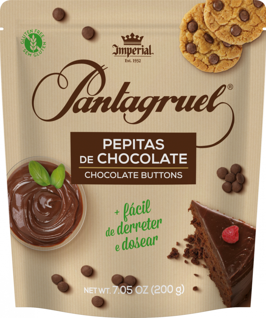 Pantagruel Pepitas de Chocolate 43% Cacau, 200g, Sem Glúten