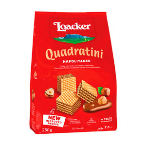 Bolachas Wafers Quadratini com Recheio Avelã