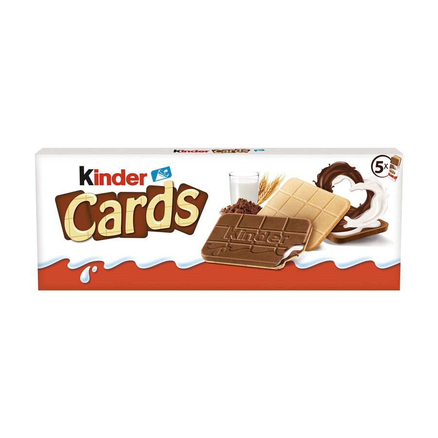 Bolachas com Recheio de Leite e Chocolate Kinder Cards Pack 5