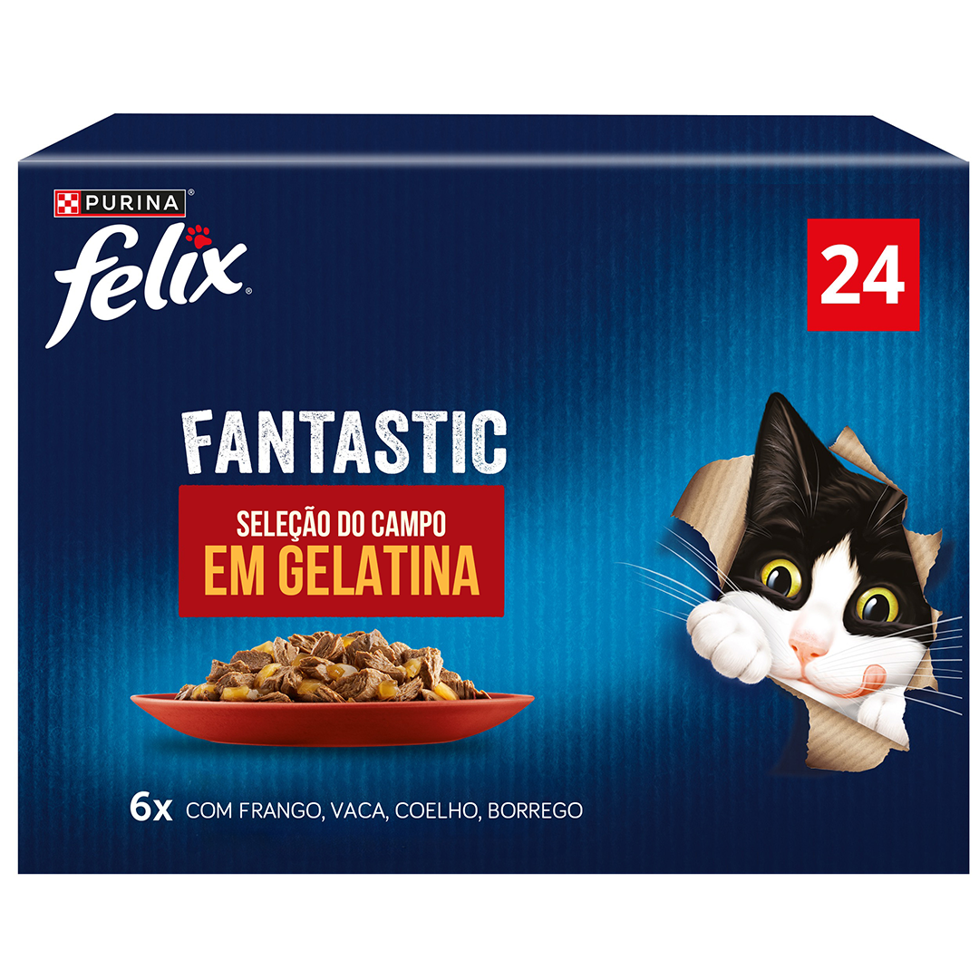 Comida Húmida para Gato Fantastic Seleção do Campo em Gelatina