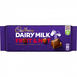 Tablete de Chocolate de Leite Fruit & Nut Dairy Milk
