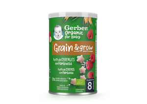 Snack Infantil Puffs de Cereais e Framboesa