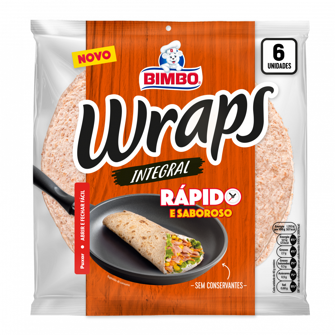 Bimbo Tortilhas de Trigo Integrais, 240g, Embalagem com 6 Unidades