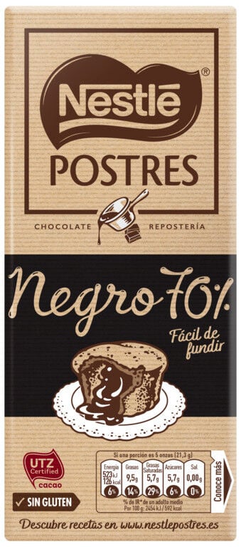 Nestlé Sobremesas Chocolate Culinário 70% Cacau, 170g