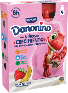 Bolsa de Iogurte com Morango e Banana Pack 4