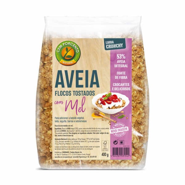 Flocos de Aveia Tostados com Mel