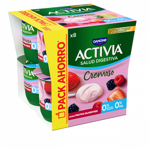 Iogurte Bífidus Cremoso Duplo 0% Frutos Silvestres Pack 8