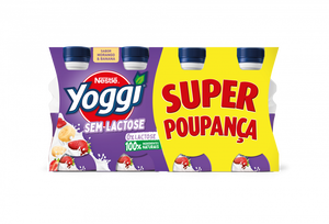 Iogurte Líquido sem Lactose Morango e Banana Pack 8
