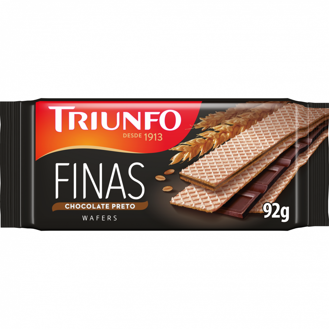 Bolachas Wafers Finas com Recheio de Chocolate Negro