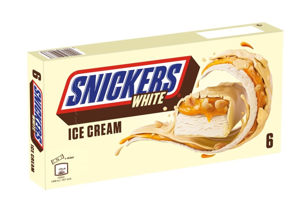 Gelado Barra Chocolate Branco 6UN