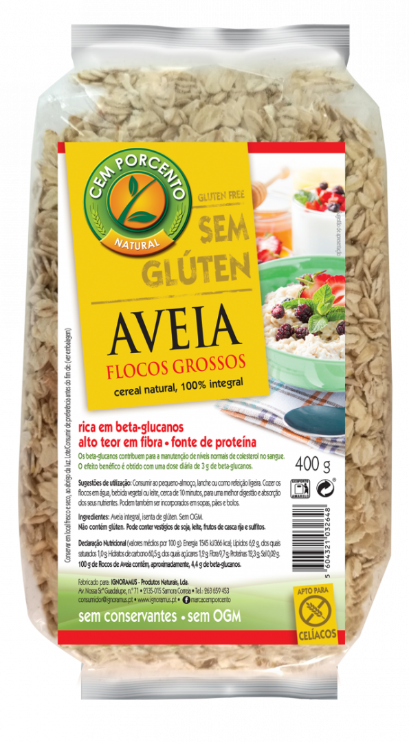 Flocos de Aveia Grossos sem Glúten