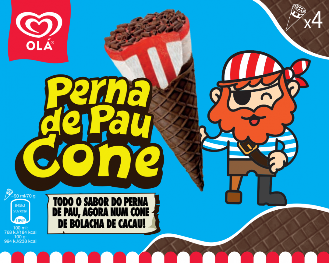 Gelado Cone Perna de Pau