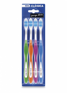 Escovas de Dentes Clássicas Médias Pack 4