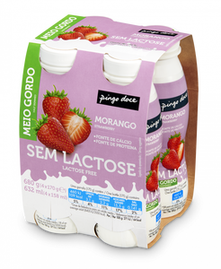 Iogurte Líquido sem Lactose Morango Pack 4