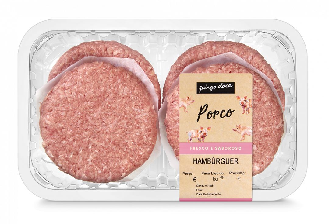 Hambúrgueres de Porco Embalados