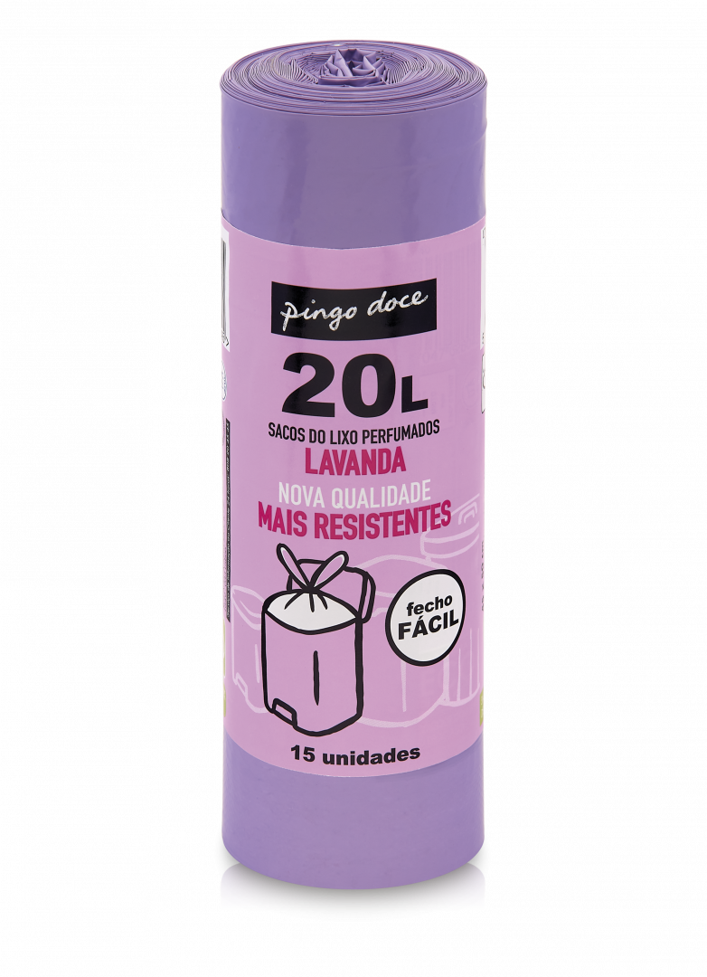 Sacos do Lixo Lavanda com Fecho Fácil 20L