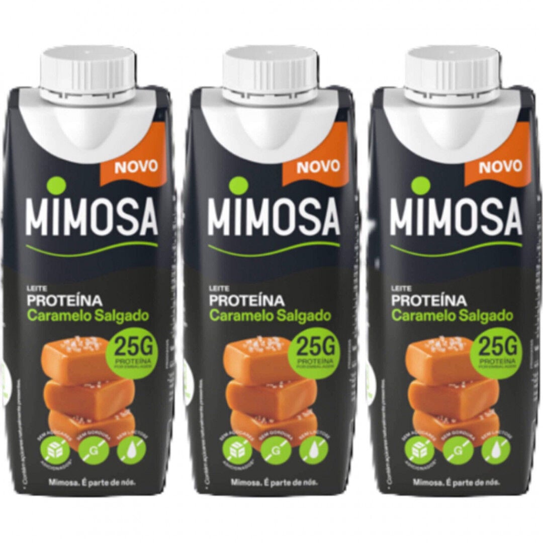 Leite Proteína Caramelo Salgado sem Lactose Pack 3 Mimosa