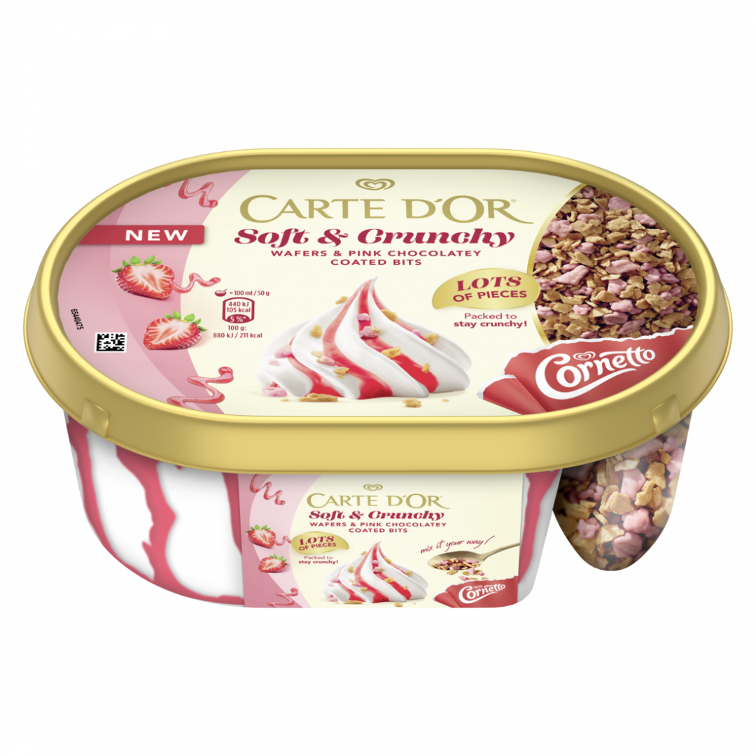 Gelado Soft & Crunchy Cornetto de Morango