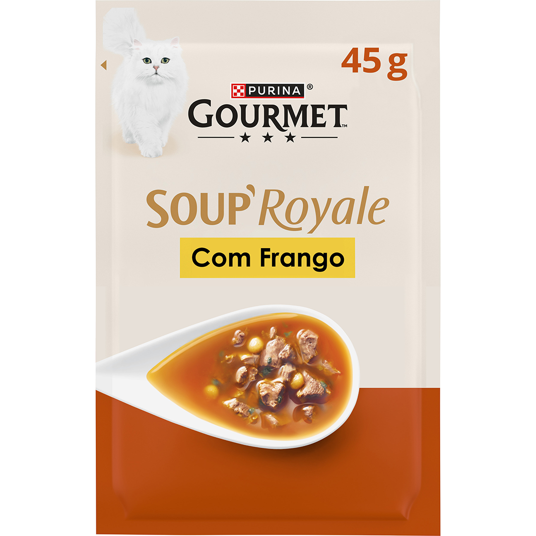 Comida Húmida Para Gato Soup Royal Frango Purina Gourmet 45 g