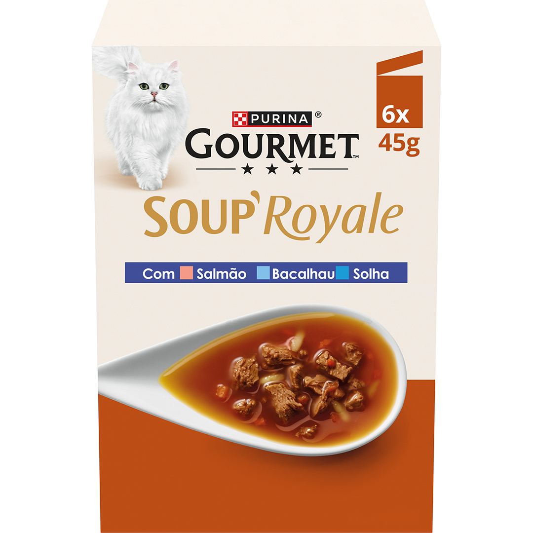 Comida Húmida Para Gato Soup Royal Peixes Purina Gourmet 270 g
