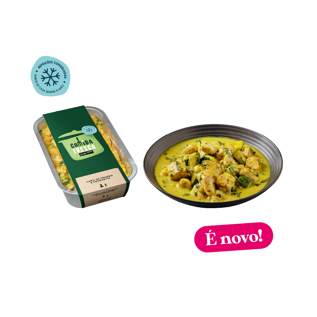 Caril de Frango e Courgette Congelado Comida Fresca