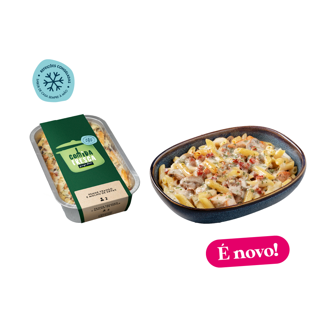 Penne de Frango e Molho de Ervas Congelado Comida Fresca